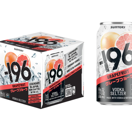 196 GRAPEFRUIT VODKA SELTZER 4PK 355ML CAN