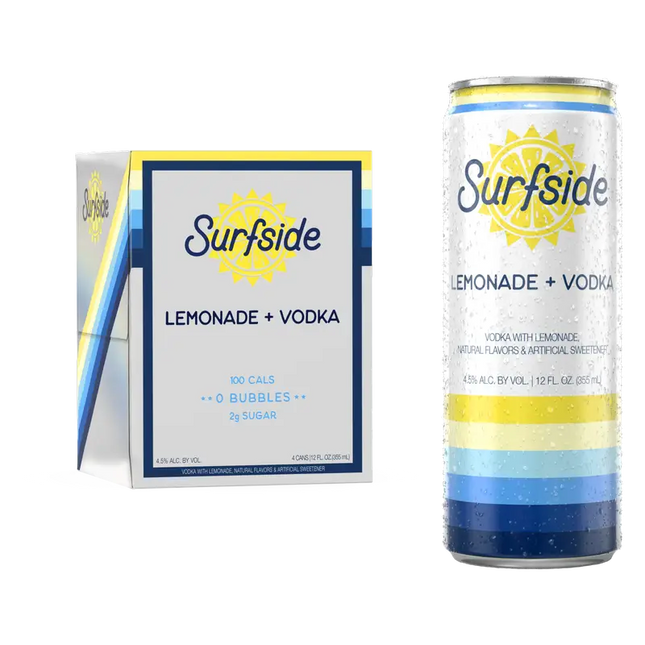 SURFSIDE LEMON+VODKA 4PK 12OZ CAN