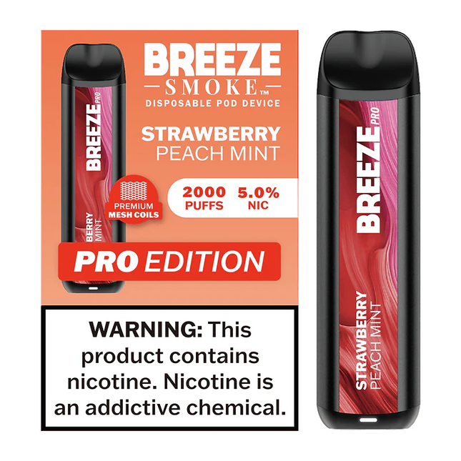 BREEZE SMOKE STRAWBERRY PEACH MINT PRO