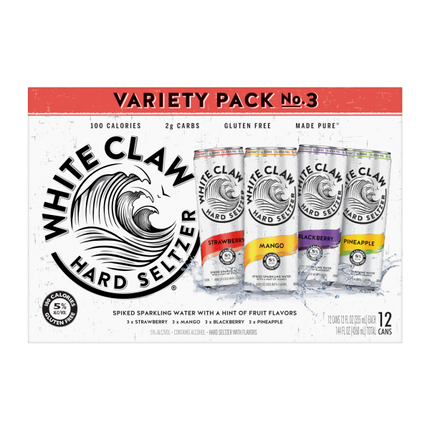 WHITE CLAW VARIETY #3 12PK 12OZ SLIM CAN
