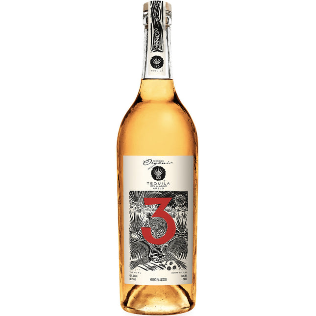 123 ORGANIC TRES ANEJO TEQUILA 80 Proof 750 ml