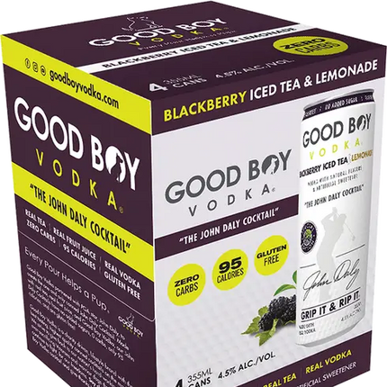 GOOD BOY VODKA JOHN DALY BLACKBERRY 4PK 355ML