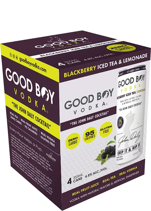 GOOD BOY VODKA JOHN DALY BLACKBERRY 4PK 355ML