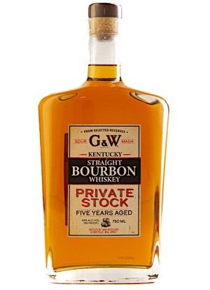 G&W STRAIGHT BOURBON PRIVATE STOCK 5 YEARS 750ml