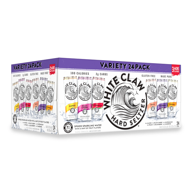 WHITE CLAW VARIETY 24PK 12OZ SLIM CAN