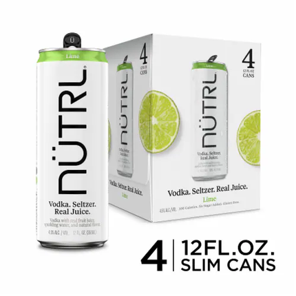 NUTRL VODKA LIME SELTZER 4PK 12OZ CAN