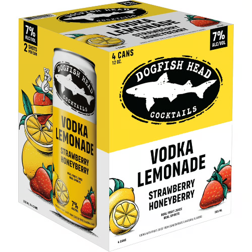 DOGFISH HEAD STRAWBERRY VODKA LEMONADE 4PK 12OZ CAN