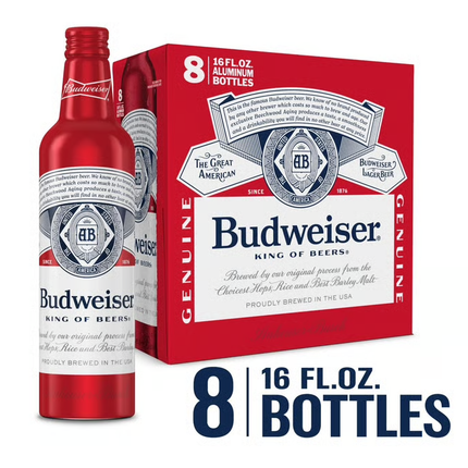 Budweiser 8 16oz Alum Bottle
