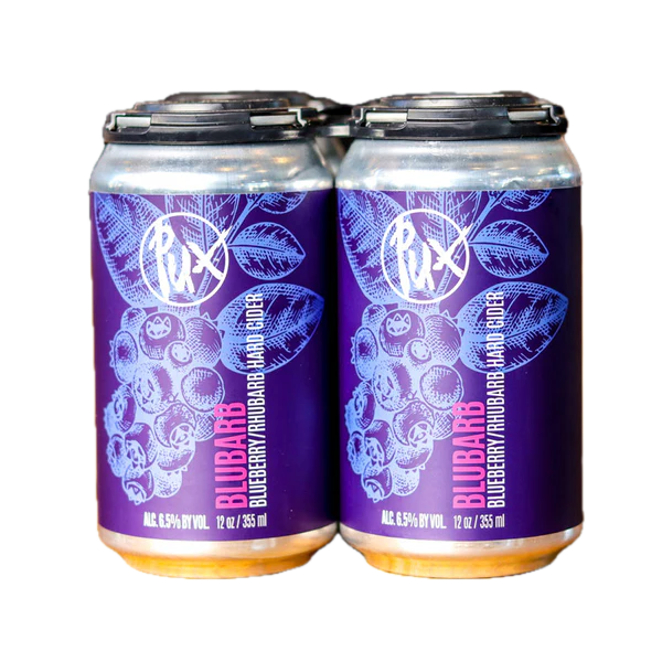 PUX BLUBARB BLUEBERRY /RHUBARB 4PK 12OZ CAN CIDER