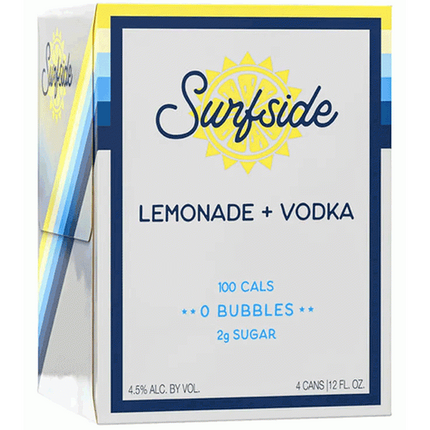 SURFSIDE LEMON+VODKA 4PK 12OZ CAN