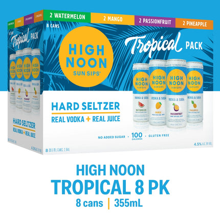 HIGH NOON TROPICAL VODKA VARIETY PK SELTZER 8PK