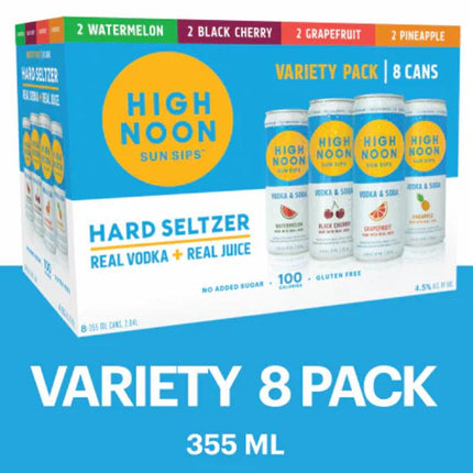 HIGH NOON SELZER VARIETY PACK 8PK (WATERMELON,GRAPEFRUIT,BLK CHRY,PINAPLE)