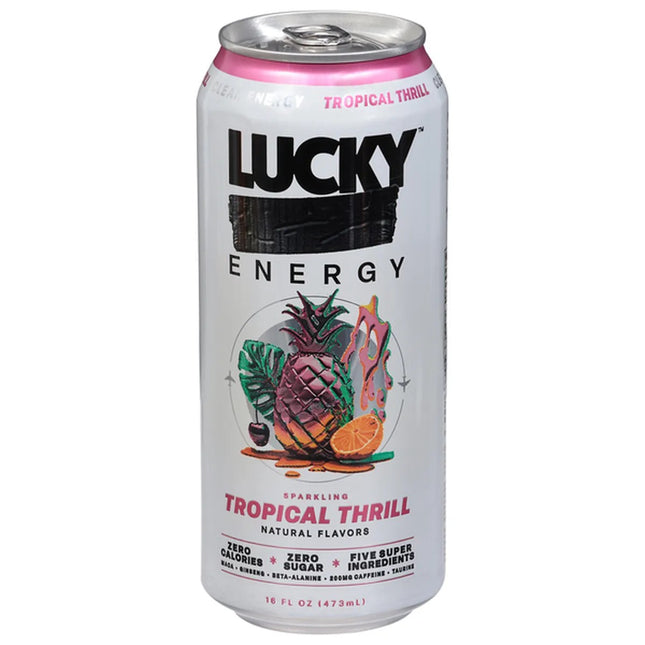 LUCKY ENERGY TROPICAL THRILL 16OZ 1PK CAN