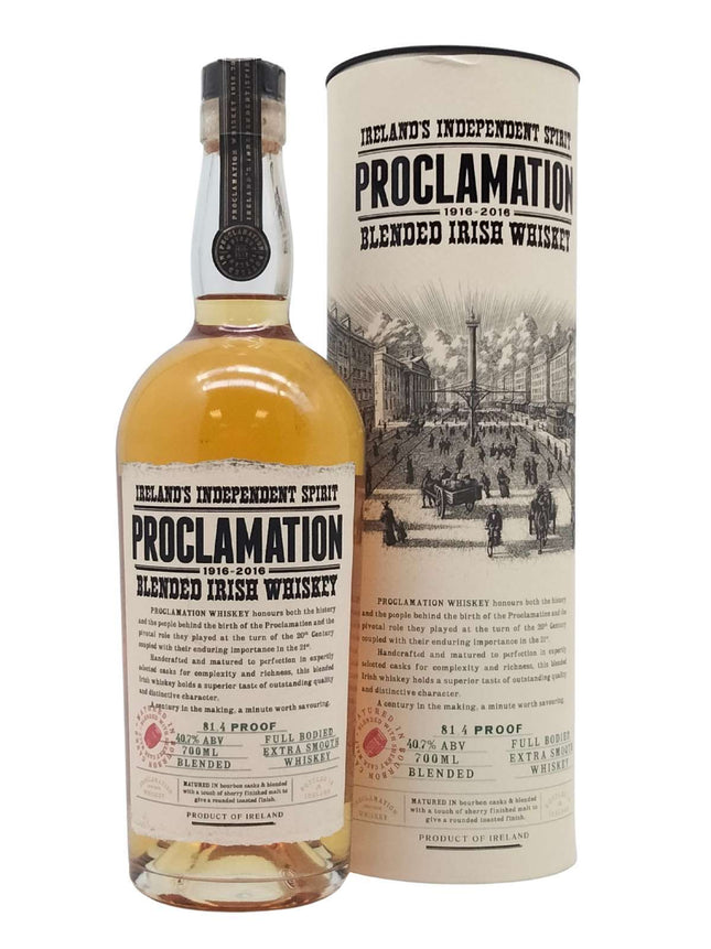 PROCLAMATION IRISH WHISKEY 81.4 Proof 750 ml