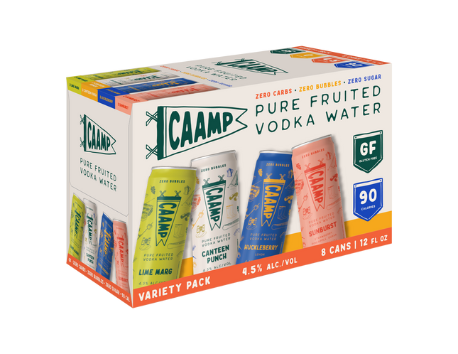 CAAMP VODKA WATER RTD ZERO SUGAR 8PK 12OZ CAN