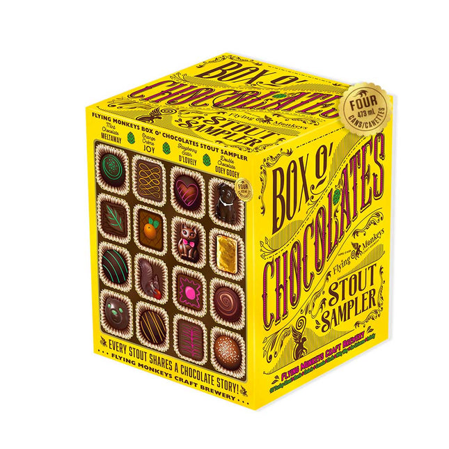 FLYING MONKEYS BOX OF CHOCOLATES STOUT VARIETY 4PK