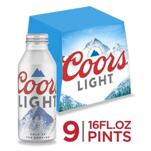 COORS LIGHT 9PK 16OZ ALUMINUM BOTTLE
