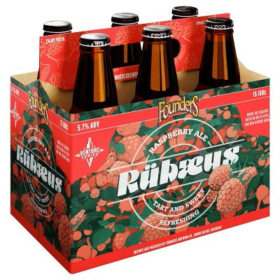 FOUNDERS RUBAEUS RASPBERRY ALE 6 BOTTLES