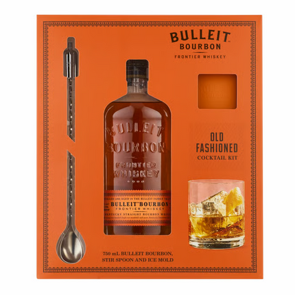 BULLEIT BOURBON W/ICE MOLD & SPOON 750ML 90 PROOF