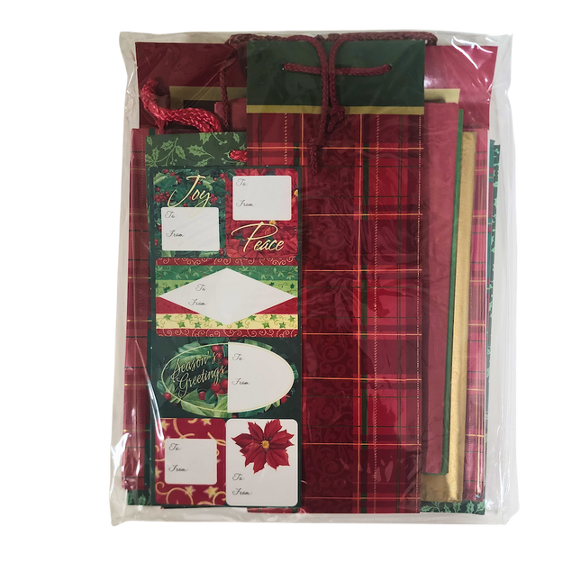 CHRISTMAS GIFT SET BAG+WRAPS+GIFT TAG