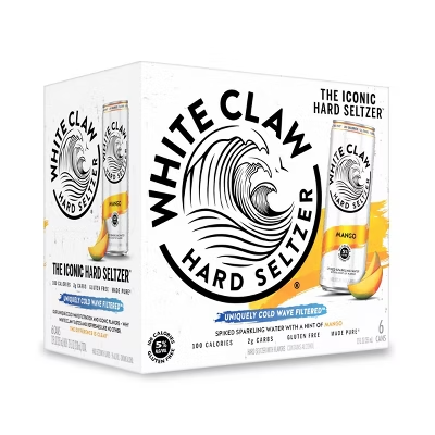 WHITE CLAW MANGO 6PK 12OZ SLIM CAN