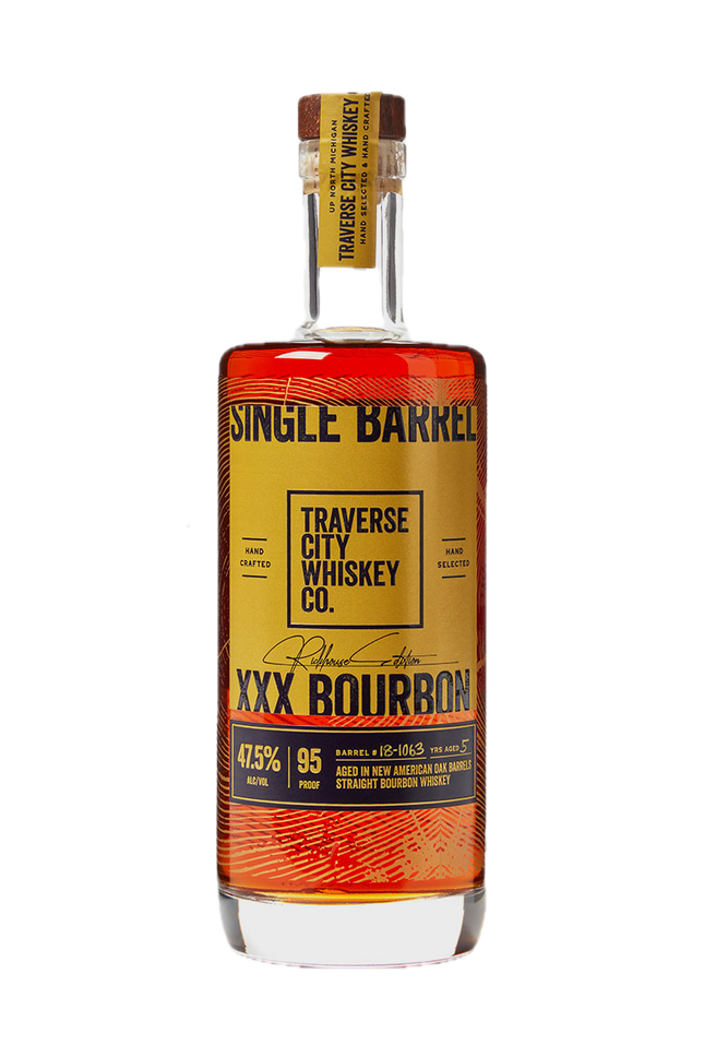 TRAVERSE CITY SINGLE BARREL XXX BOURBON 750ML 95 PROOF