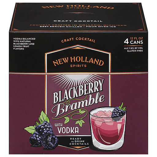 NEW HOLLAND BLACKBERRY BRAMBLE VODKA 4PK 12OZ CAN