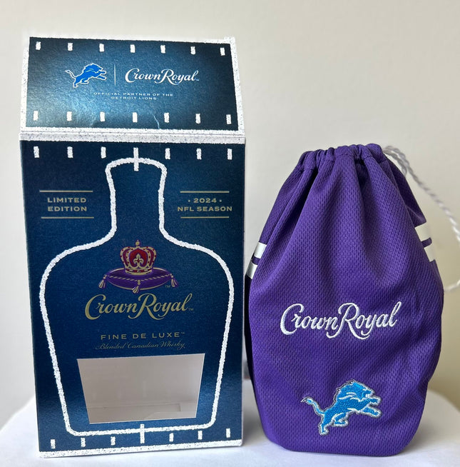CROWN ROYAL WITH DETROIT LIONS BAG  750ML 80 PROOF